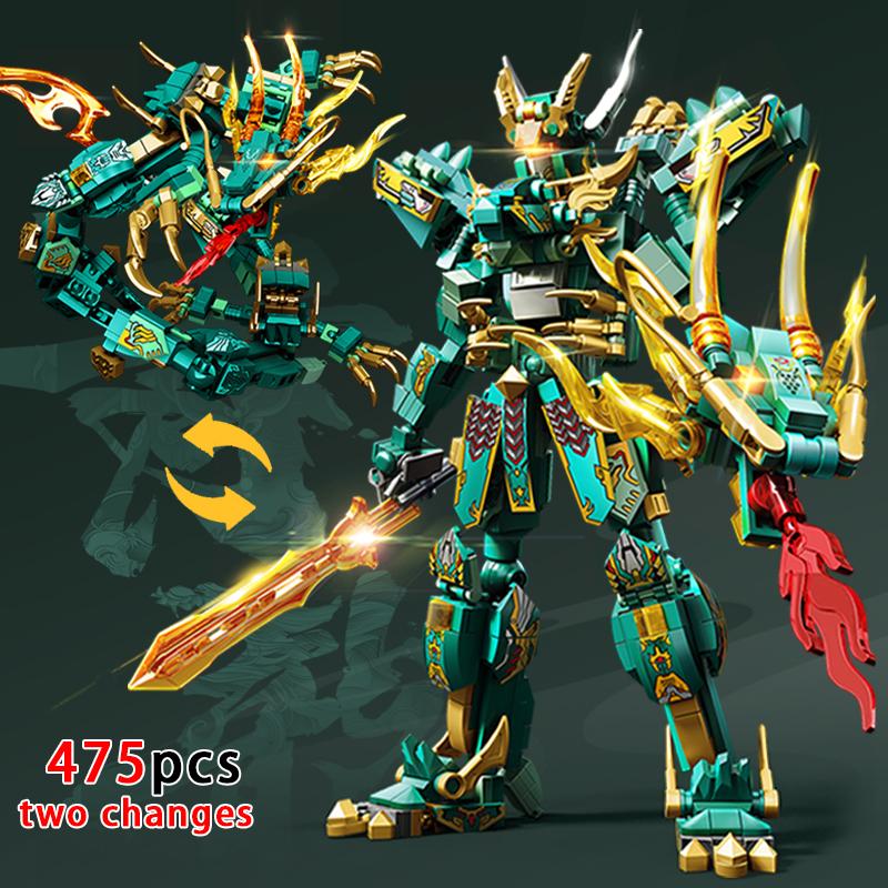 Kituri Creative Blocuri de Construcție Robot Transformator Animal Tigru Dragon Mecha Model Cărămizi Ornamente Jucării pentru Băieți Cadouri de Ziua de Naștere