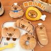 Creative Piggy Bread Capybara Cartoon Brooch Doll Toy Figurine Pin