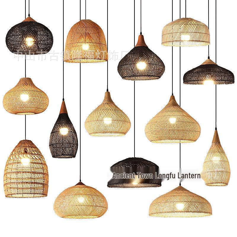 

Винтажная люстра в стиле ваби-саби: Японский стиль из дерева с ротангом из Юго-Восточной Азии Model E Natural 40cm