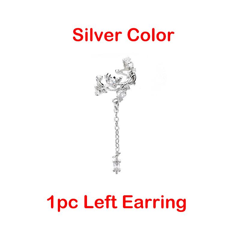 1pc Delicate Zircon Cute Clip Earrings for Women Female No Piercings Buckle Ear Cuff Fake Cartilage Ear Fashion Jewelry EF129