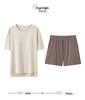 Women's Summer Modal Pajama Set with Chest Pad - Short Sleeve and Shorts, Cool Rayon, Anti-Bump, Suitable for Outdoor Wear