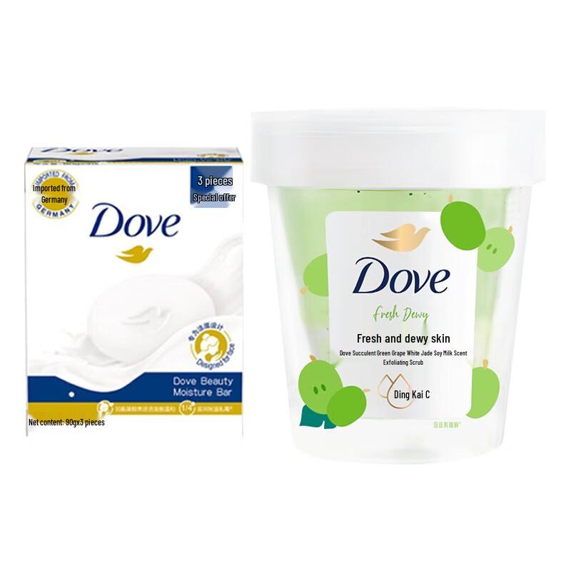 

Dove Green Grape Soy Milk Scrub & Cream Bar Set