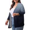 Women's Fall And Winter Fashion Casual Soild 3/4 Sleeve Mid-Length Cardigan Jacket