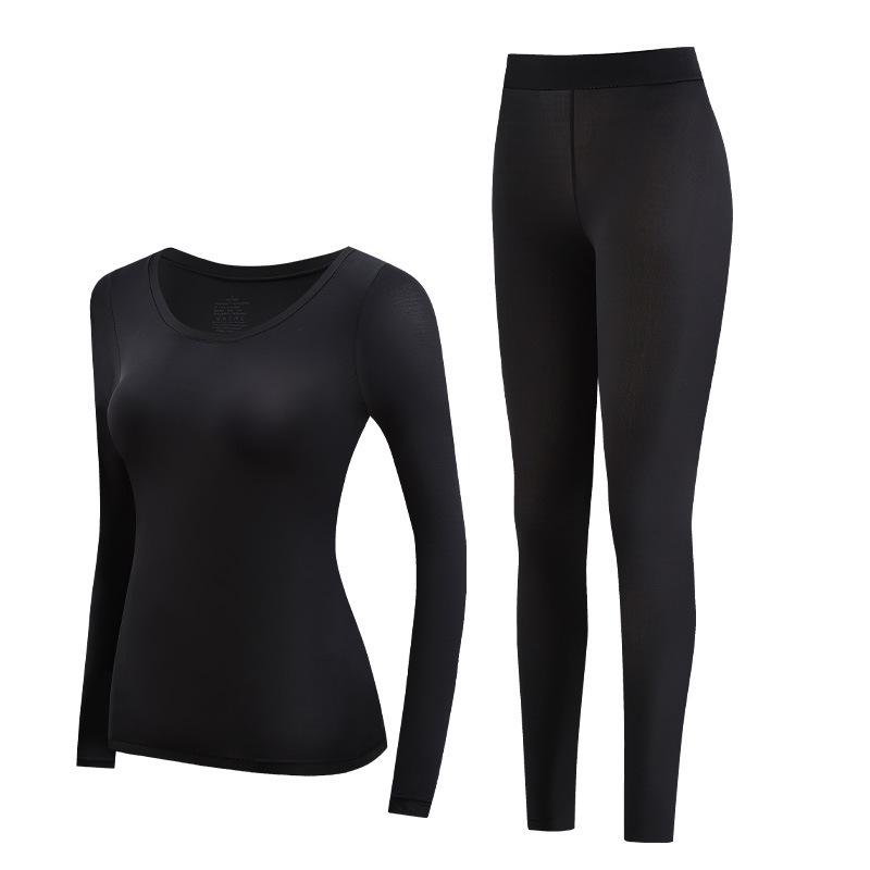 

«Женский ультратонкий бесшовный теплый костюм Bosein на осень/зиму — базовый слой Invisible Skin» XL (Recommended for 120-160 lbs)