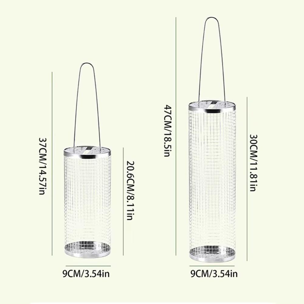 Portable Stainless Steel Grill Basket Barbecue Tool Round Rolling Grilling Basket Cookware BBQ Basket Barbecue