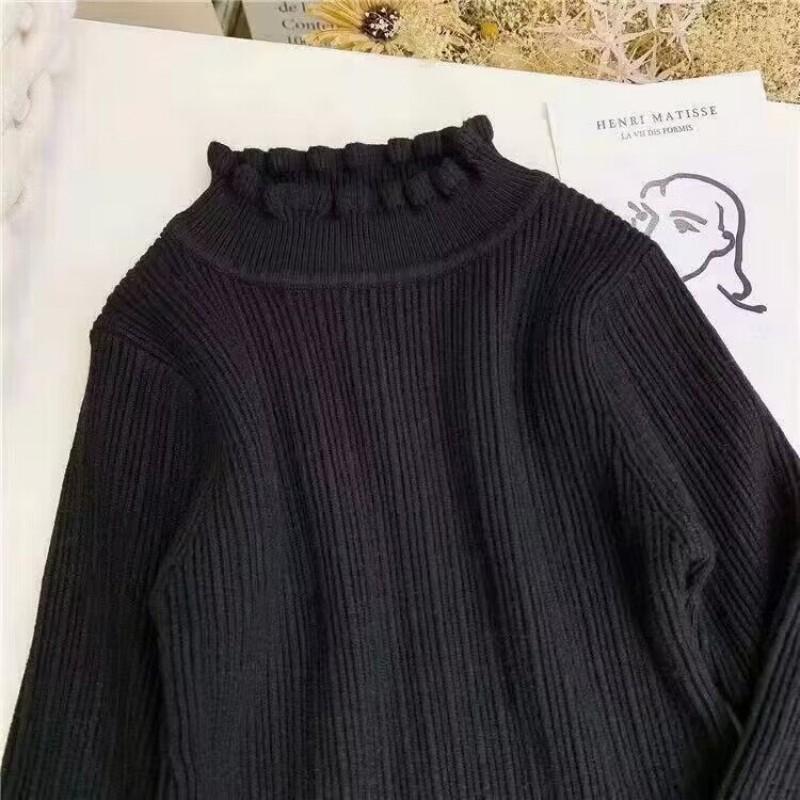 Jesienno-zimowe dziecięce dziewczęce swetry z golfem swetry z dzianiny swetry ubrania dla dzieci