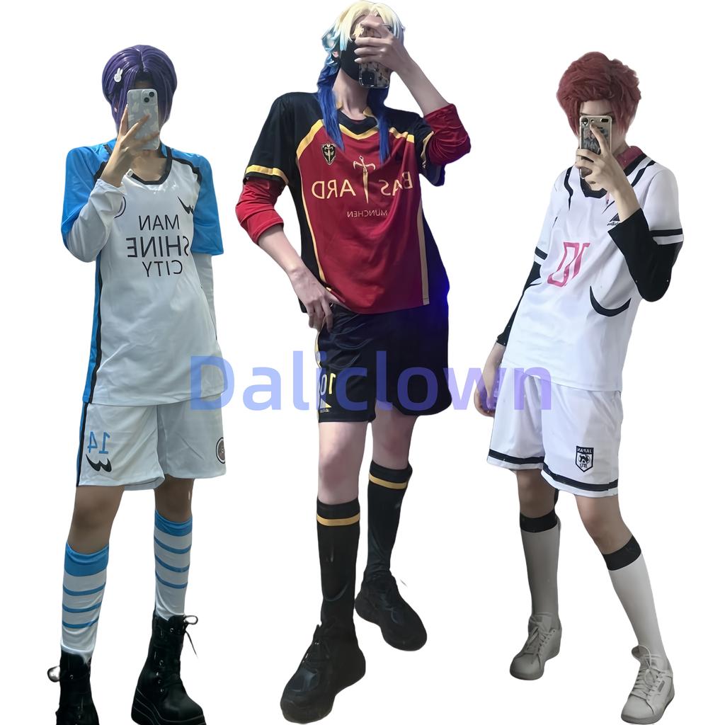 Blue Lock Anime Cosplay Costume Nagi 8 Ness 10 Kaiser Isagi Reo Sae Shidou Cosplay Jersey Shorts Matching Set Uniform Train Suit