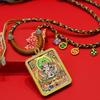Rebgong Hand-Painted Thangka Zodiac Amulet Necklace with GAU Box Pendant - Eight Protectors of Tibetan Buddhism