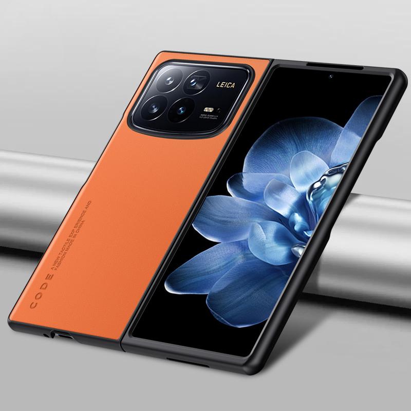 Plain PU Leather Case for Xiaomi Mix Fold 4 Matte Silicone Bumper Shockproof Camera Protection Back Cover for Xiaomi Mi Mix Fold 4 Fold4