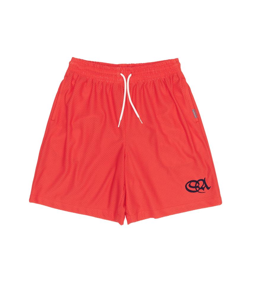 SCULPTOR Symbol Logo Mesh Shorts Poppy