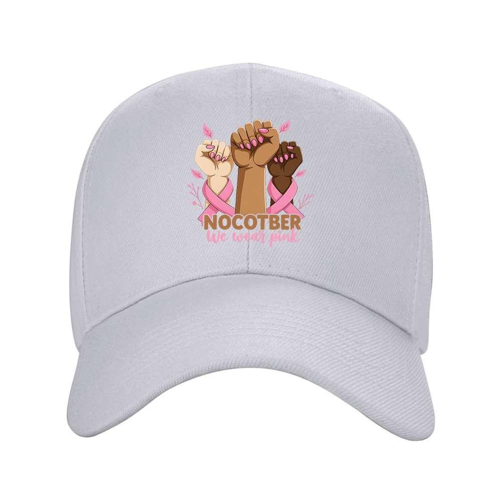 Breast Cancer Awareness Cap Multicolor Fist Pink Ribbon Adjustable Baseball Hat