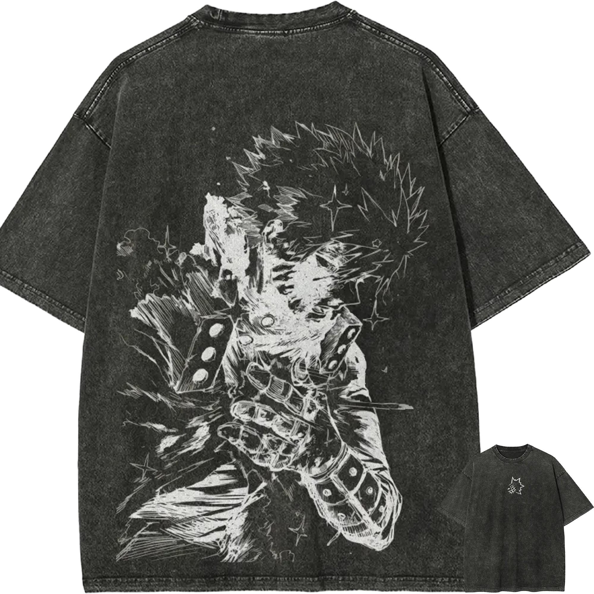 Dabi T Shirt My Hero Academia Men Acid Wash Anime Toya Todoroki Graphic Cotton Streetwear Blue Flames Manga Vintage Top M