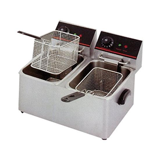 Elektrisk Frityrkoker 6L To Tank Type Mini Frityrkoker Bord Frityrkoker Kjøkkenutstyr Frityrkoker Mini Frityrkoker Stekt mat Kjøkkenutstyr Hjemmebruk Kommersiell bruk