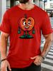 Unisex Cartoon Happy Apple Character Graphic Cotton Short Sleeve Tee Crew Neck Soft Male Summer Casual Breathable Street Wear Top