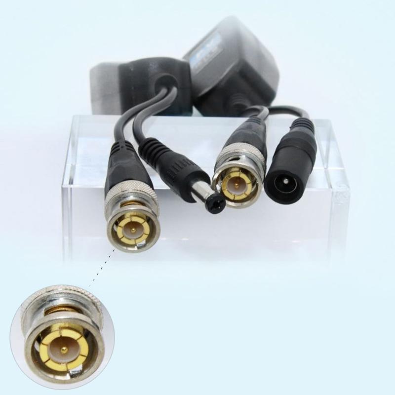 Passive Cctv Coax Bnc Power Video Balun Transceiver Connectors To Rj45 Bnc Male For Cctv Video Camera