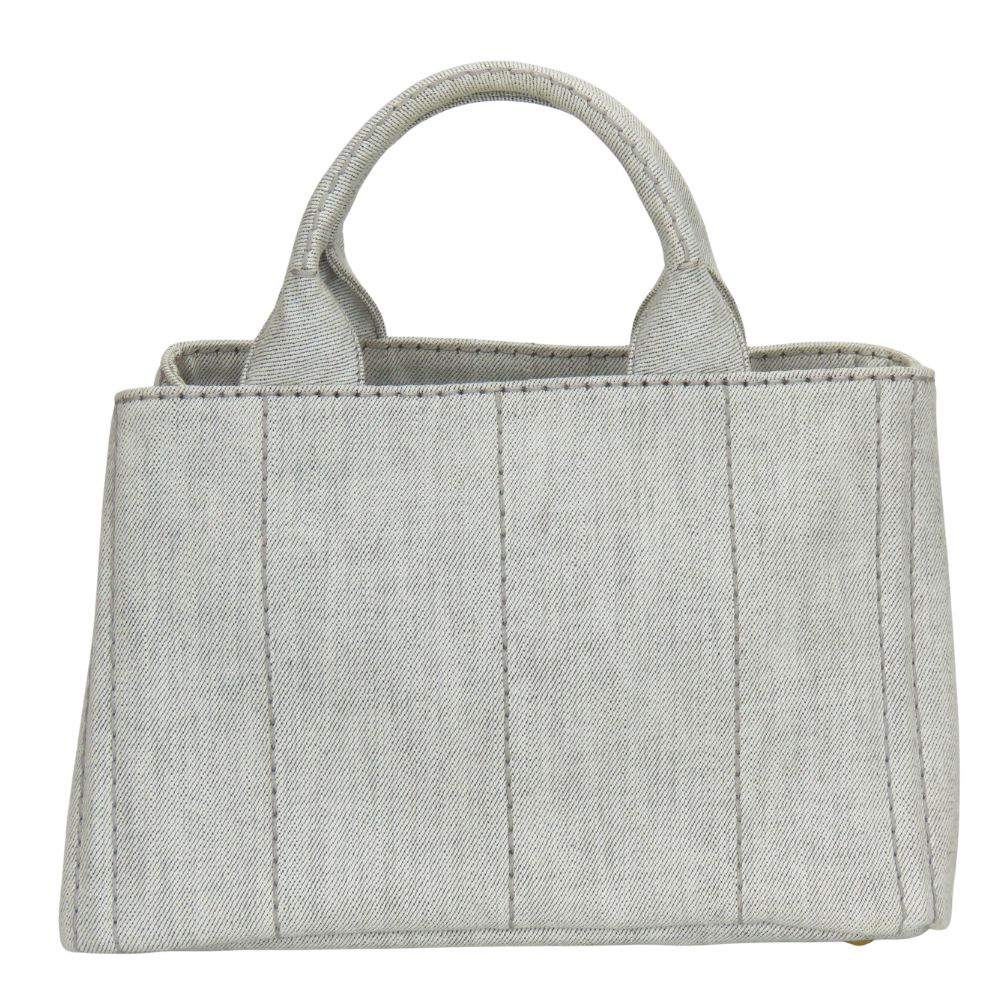 Used PRADA Handbag Canapa 1BG439 CANAPA canvas Bianco Light gray casual