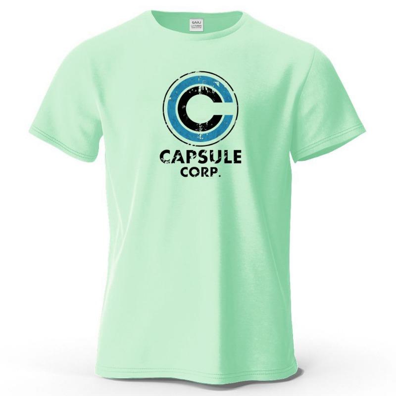 S-4XL Capsule Corp 100% Cotton Funny Printing Japan Anime Men T Shirt Tee Summer Streetwear Tops Fashion Brand Tshirt Clothing