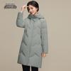 XueZhongFei Women's Mid-Length Winter Down Coat with Removable Hood