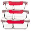 Pojemnik Dzielony Kuchenny Szklany na Żywność z Uszczelką Lunchbox 950 ml