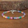 Naturligt Multiopal Ädelstenspärlor Armband, Multifire Opalpärlor Handgjort Armband, Etiopisk Opal Pärlarmband, Opal Delikat Armband