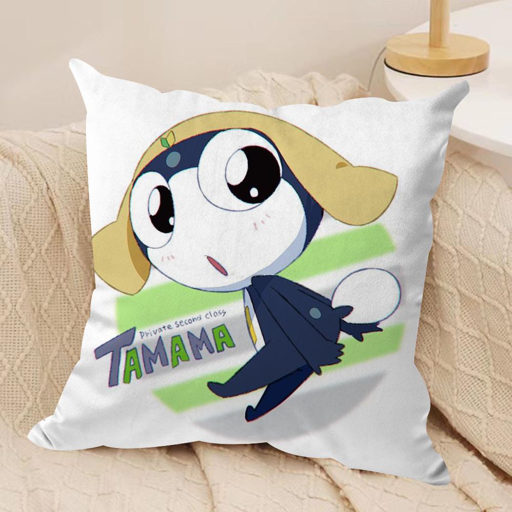 

Keroro G-Gunsou Frog Cushion Cover Silky Short Plush Sofa Pillow Cover Hidden Zipper Soft Dustproof Case for Home Decor 30cmx30cm