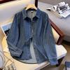 Vintage Soft Denim Shirt for Women, Suitable for Layering, 2026 Spring and Autumn New Model, Regular Shoulder Top