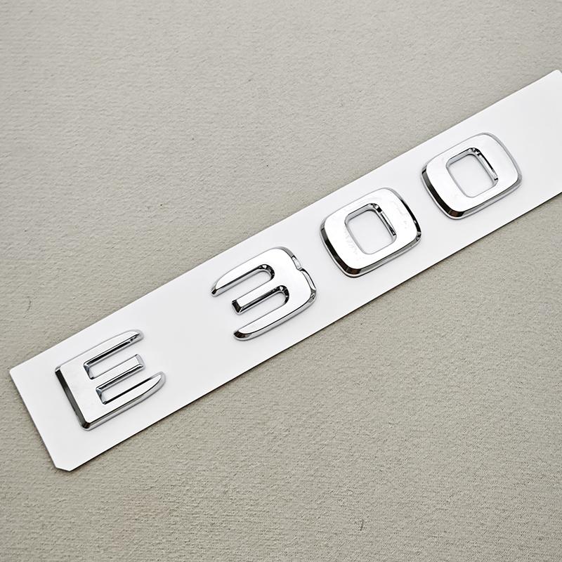 3D ABS Black Chrome Car Letters Logo E200 E220 E300 E320 E400 Emblem Rear Trunk Badge Decals For Mercedes Benz W213 W212 W211