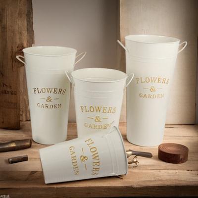 Dekorative Metalleimer, Blumengeschäfte, Eimer für Trockenblumen, Eimer für aufblühende Blumen, Blumentöpfe, Schmiedeeiserne Blumenvase, Foto-Requisiten