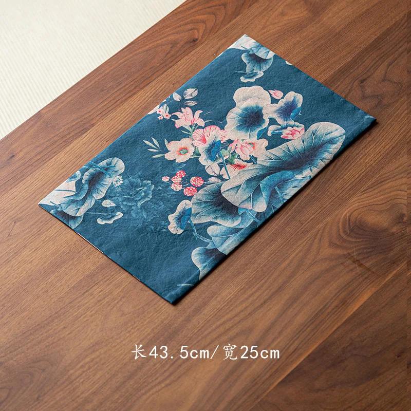 Xiangyun Yarn Tea Mat New Chinese Style Zen Table Runner Waterproof Tea Table Cloth Waterproof Dry Pour Mat Chinese Fabric Craft