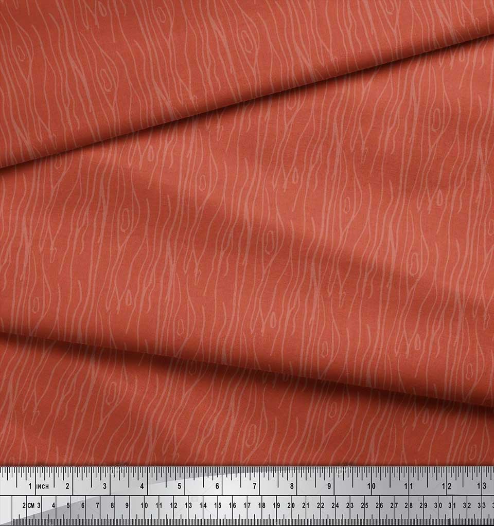 Soimoi Japan Crepe Satin Fabric Wood Grain Texture Fabric Prints By metre 42 Inch