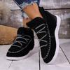 Women's Plus Size Fashion Minimalist Mid Calf Snow Boots Winter Fleece Lined Warm Korean Style Cotton Shoes