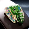 Creative 3D Painting Oil Dot Diamond Elephant Shaped Personalized Classic Brooch