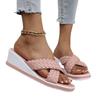 Women Wedge Slippers New Summer Platform Sexy Shoes Braided Square Toe Flat Sandals Beach Slides Home Women Shoes