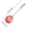 Kawaii Strawberry Ceramic Soup Spoon Cute Korean Ice Cream Hand Painted Coffee Dessert Long Handle Spoon Kitchen Accessories