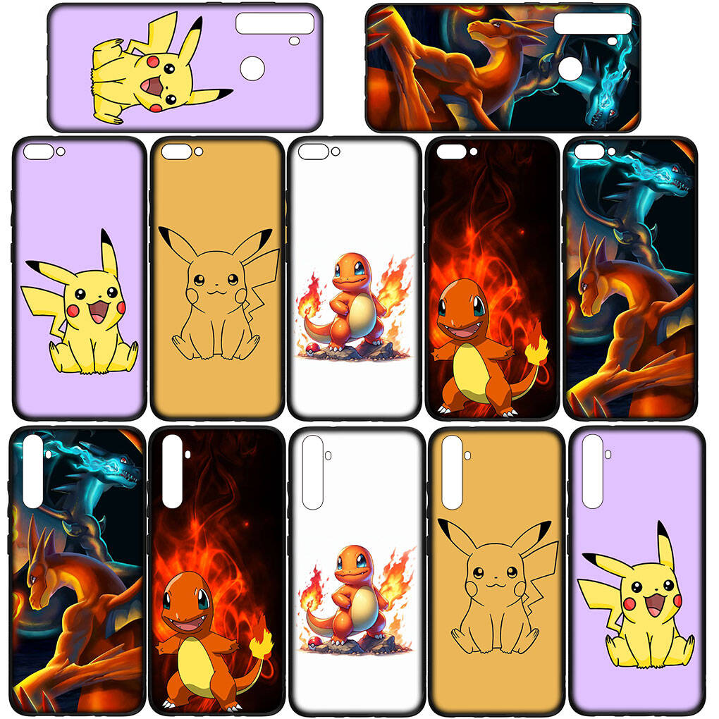 Case for iPhone 17 16 15 Plus Xiaomi Poco F8 F7 X7 X6 M8 C85 C75 C71 Redmi Note 14 12 11 13 Pro Max A4 14C 13C 15C Cartoon Charmander Pokemon Pikachu