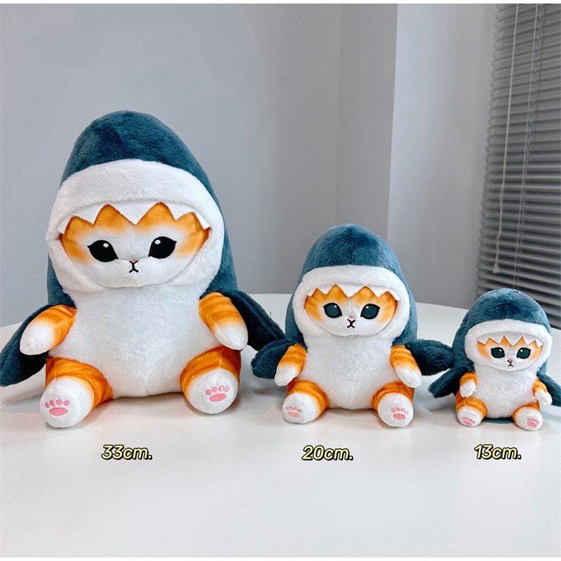 Cartoon Cute Shark Fried Shrimp Cat Plush Doll Pendant Charm Package Pendant Gifts