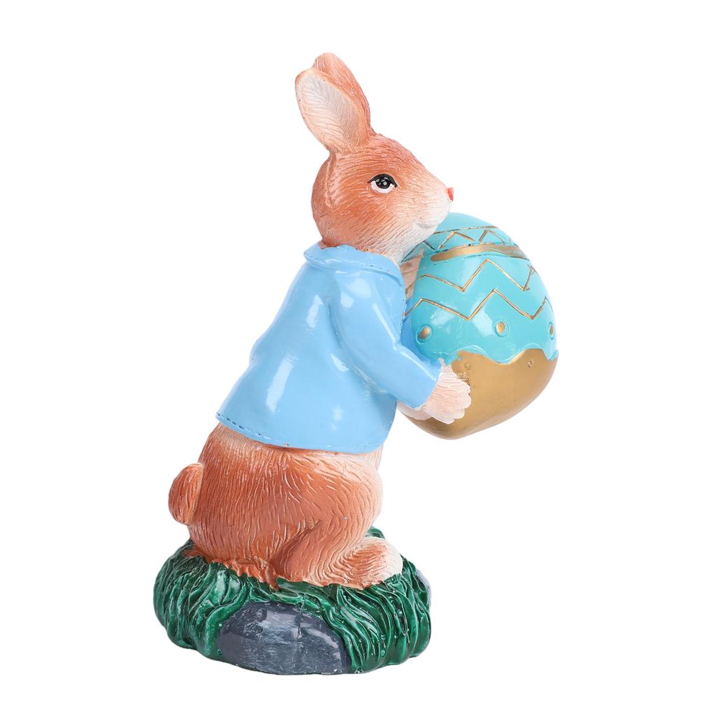 Easter Bunny Decoration Resin Figurine Statue Cute Easter Rabbit Ornament for Home Holiday Gift Style B