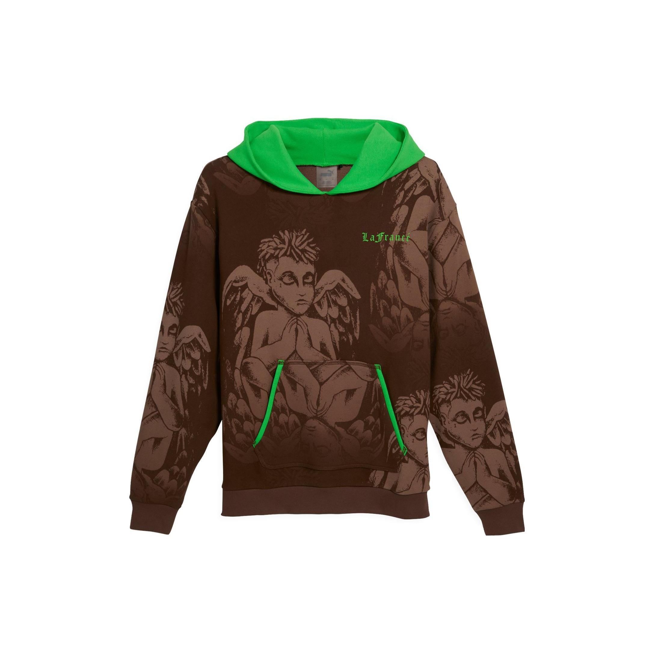 PUMA Hoops x LAFrance Hoodie Brown Green Men s 625664-01 S