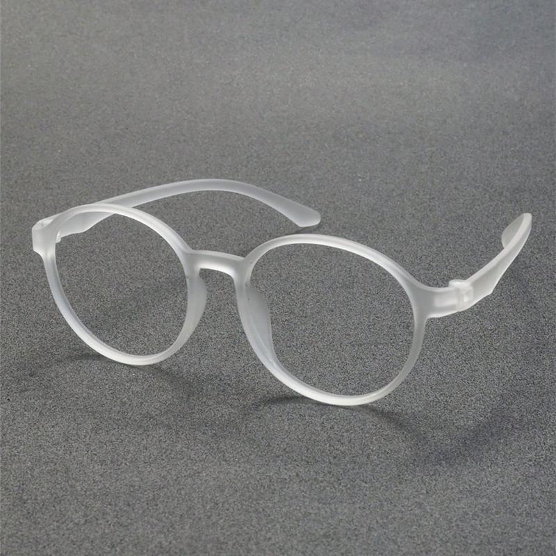 Men'S Flexible Transparent Eyeglasses Frame Ultralight Fashion Retro Round Optical Prescription Glasses Women'S 66016