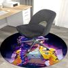 1pc Anime Design Round Carpet - Office Chair Mat with Purple Hair Girl Print, Suitable for Home Decor, Gaming Room