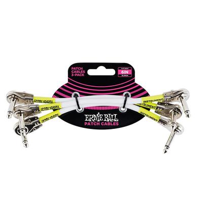 ERNIE BALL 6052 Patch Cable 3 Pack 6 Inch PATCH CABLE 3Pack White [Genuine Product] ANGLE/ANGLE 15.24cm