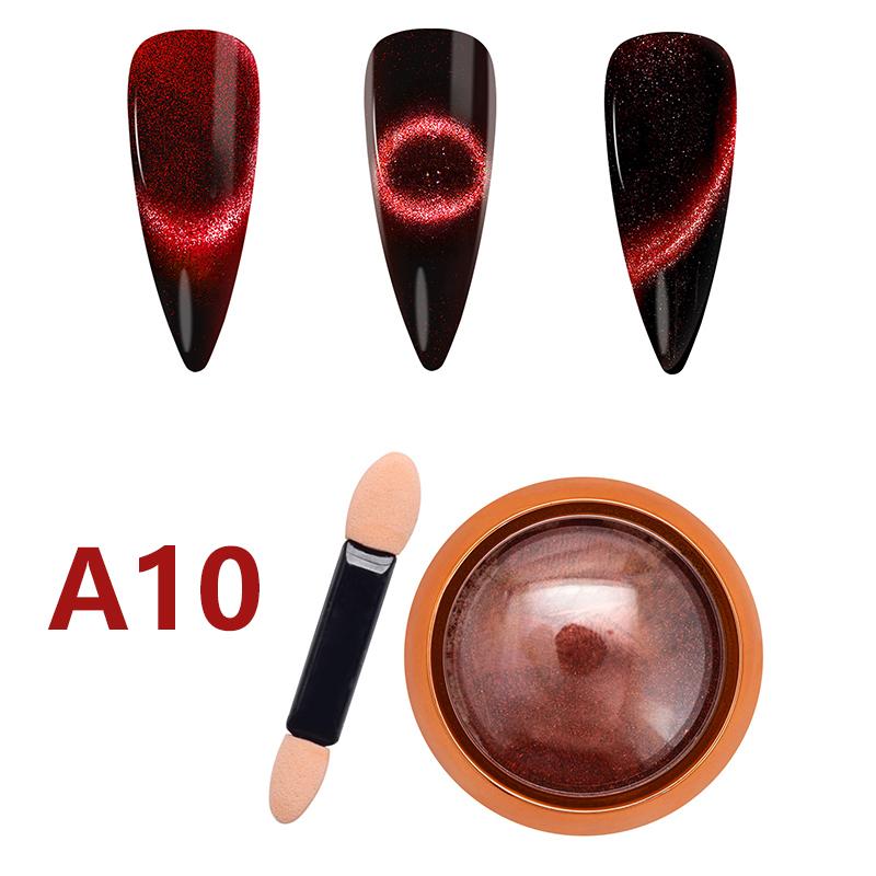 

3D Chrome Cat Magnet Nail Glitter Powder Chameleon Shiny Nail Pigment Gel Nail Polish Supplies Magic Cat S Eye Magnetic Powder A10