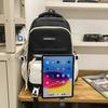 Women Contrast Color Stitching Backpack High School Students Schoolbag Men Large Capacity Backpack