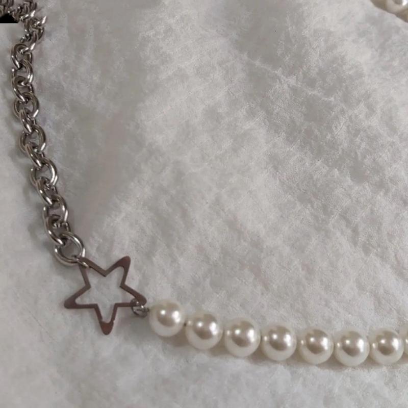 Trendy Beaded Necklace Fashionable Lady Choker Elegant Splicing Necklaces Stylish Neck Jewelry for Wedding Anniversary