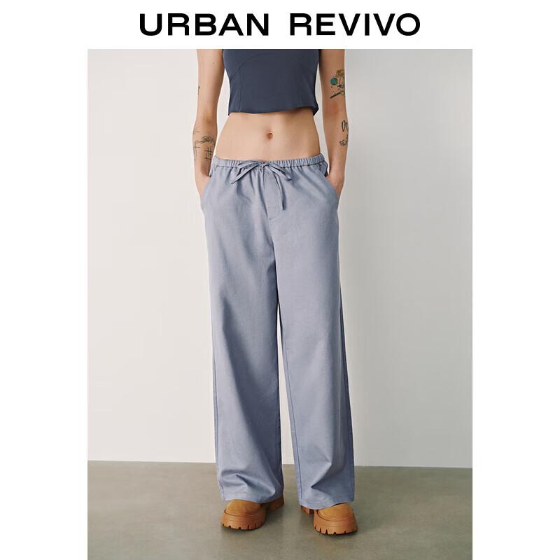 

UR 2025 Spring Women s Elastic Waist Drawstring Wide-Leg Pants L