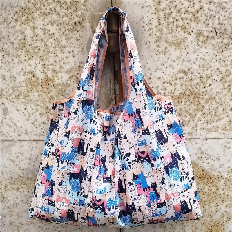 Eco-friendly Foldable Shopping Bag – Japanese & Korean Cartoon Design, Portable and Sturdy