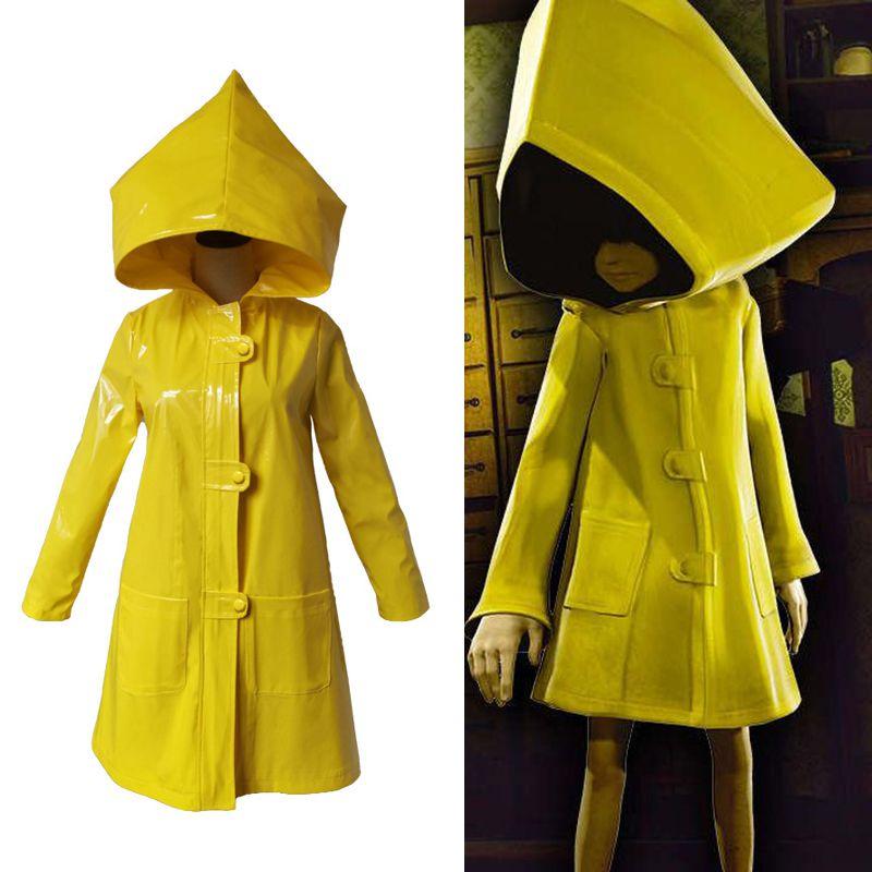 2 Nightmares Little Six Cosplay Costume Yellow Jacket Coat Raincoat Halloween