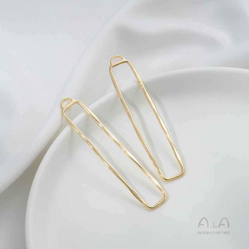 14K Gold-Filled Geometric Pendant: Square, Round, Teardrop, Heart Shapes for DIY Earrings