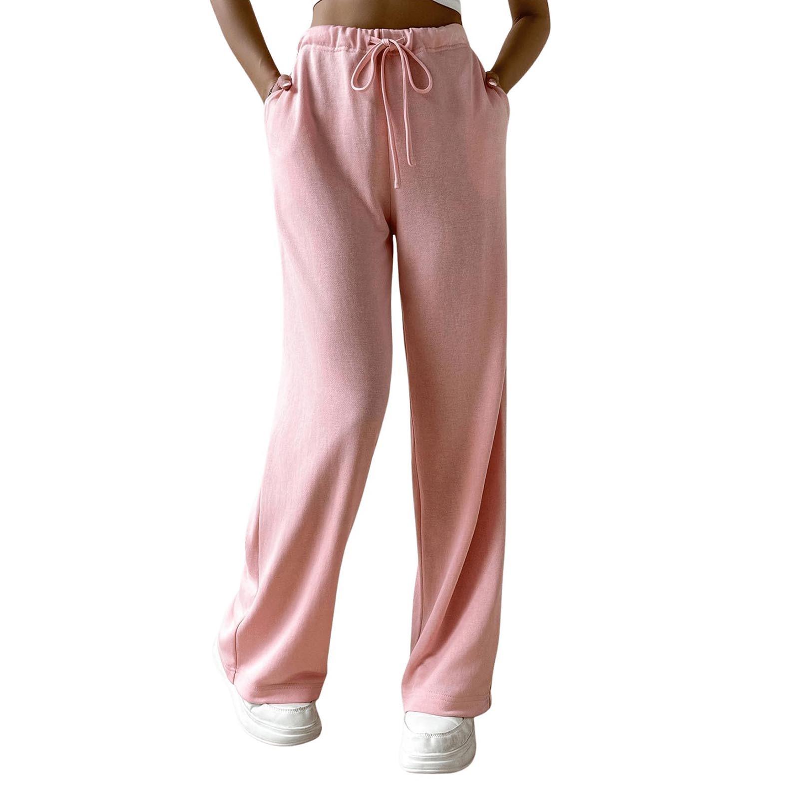 

Женские зимние спортивные штаны, однотонные повседневные брюки, женские флисовые спортивные штаны, широкие прямые брюки L красный