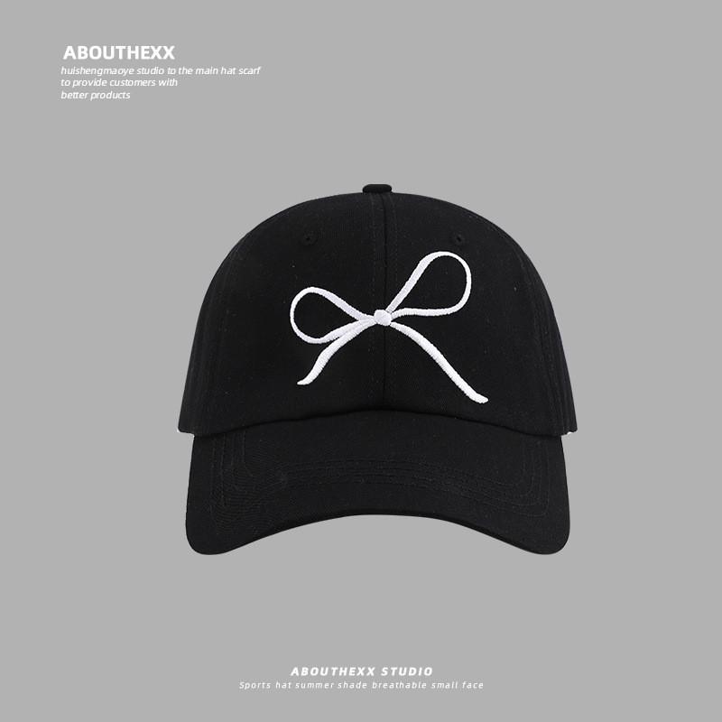 Bow Embroidered Baseball Cap With Sunshade And Breathable Cotton For Teens And Adults